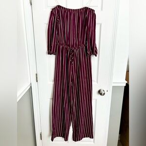 Strapless Striped Jumpsuit